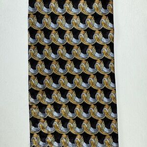 Ermenegildo Zegna Tie Silk Black and Gold Vintage